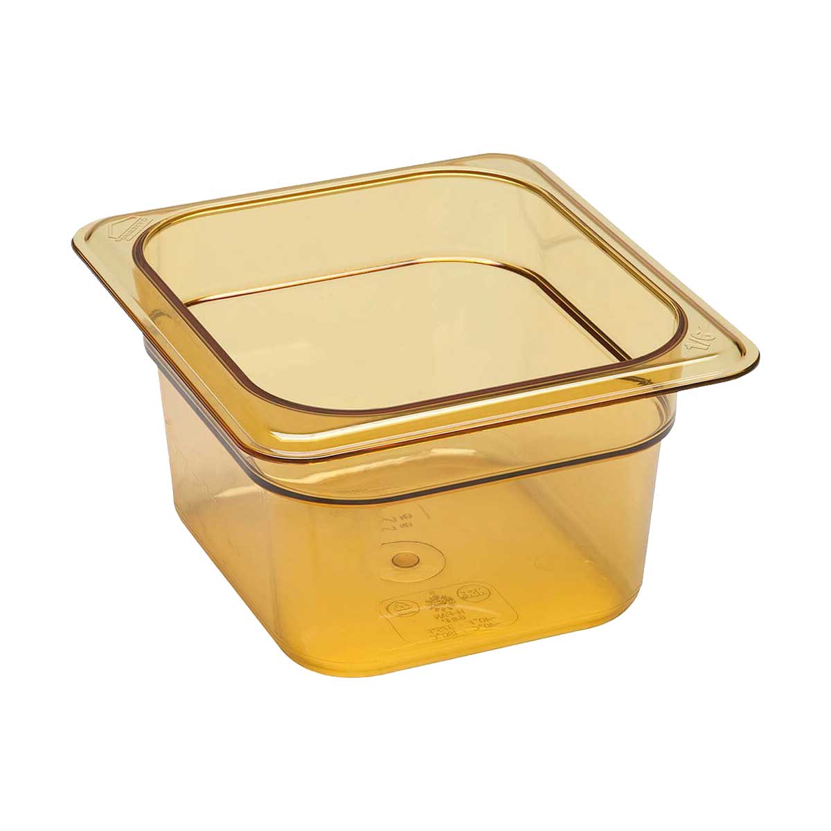 Cambro 64HP150 h-pan 1/6-size 10,2 cm D ambra – caso di 6 Cambro 64HP150 h-pan 1/6-size 10,2 cm D ambra – caso di 6