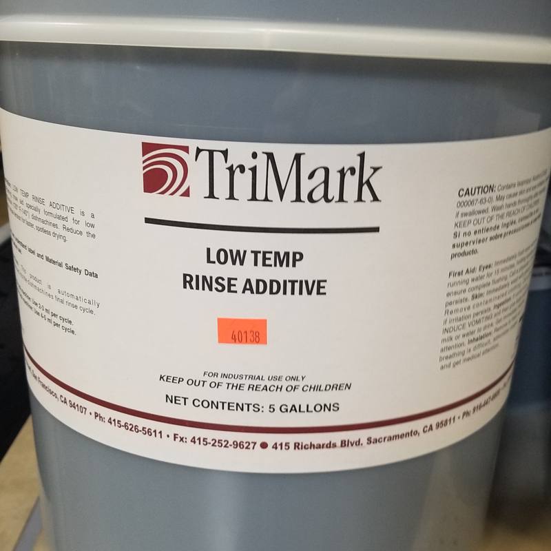 Low Temperature Rinse Additive, 5 gal.